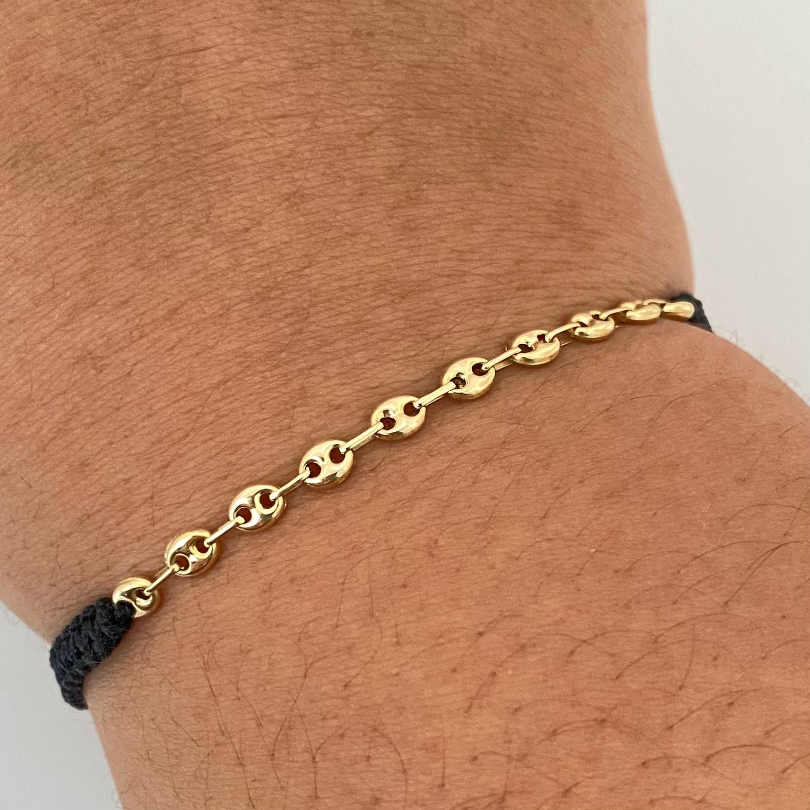 Pulsera tejida gc 10 eslabones Oro amarillo 18k 0,6 Gr